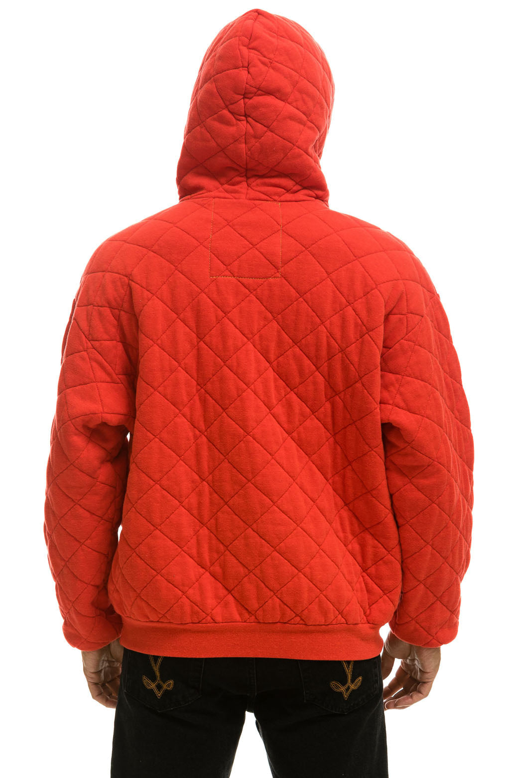 Aviator Nation QUILTED RELAXED PULLOVER HOODIE - RED