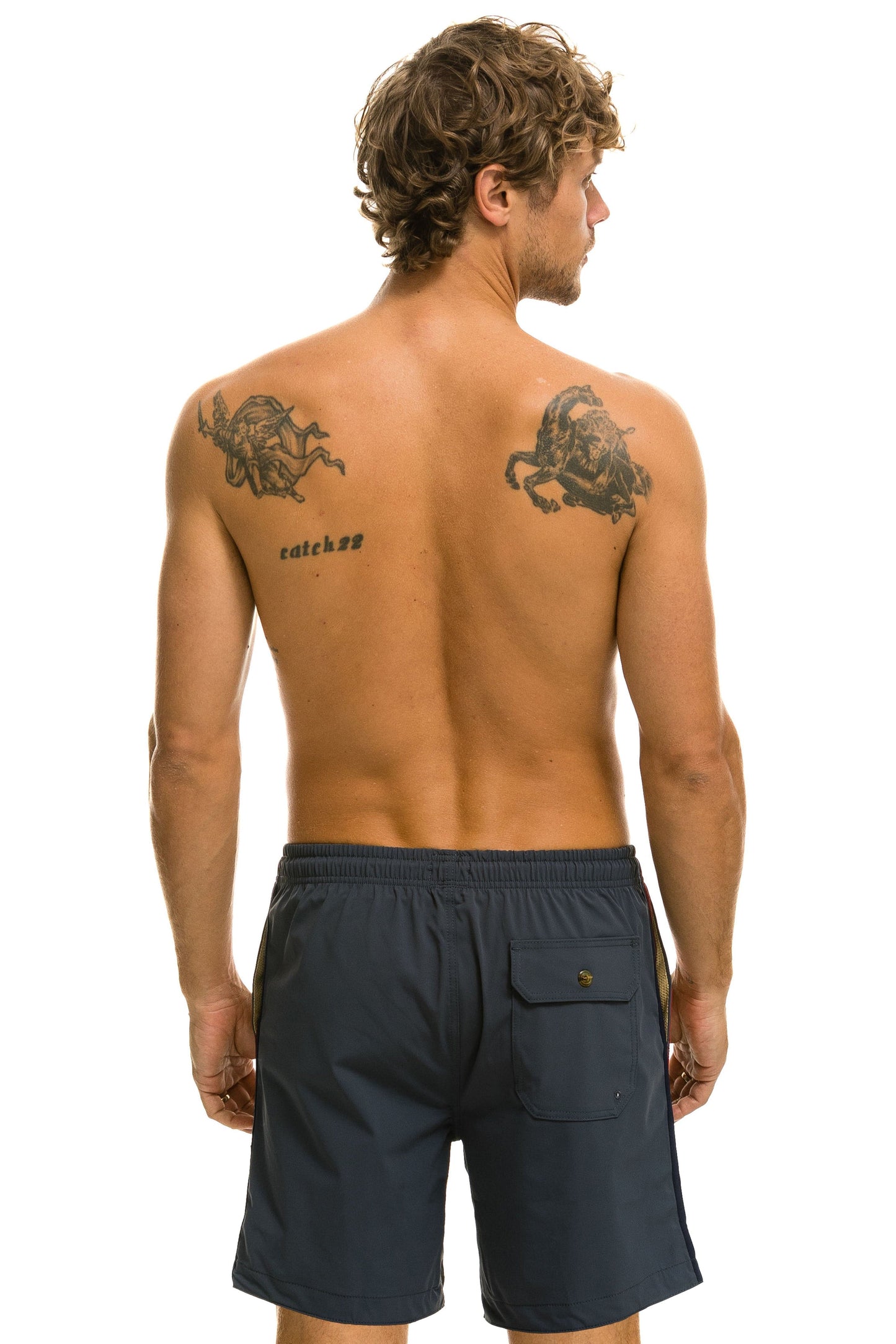Aviator Nation MEN'S 5 STRIPE FLEX SHORTS 7 INCH - TITANIUM