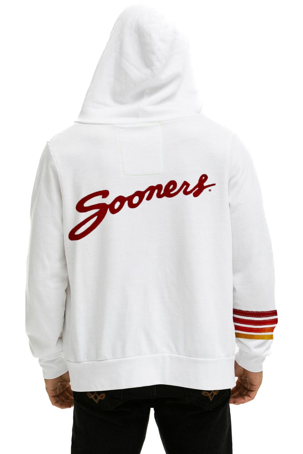 Aviator Nation UNIVERSITY OF OKLAHOMA SOONERS ZIP HOODIE - WHITE