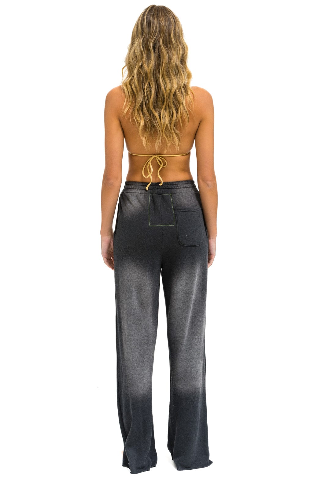 Aviator Nation PARROT WIDE LEG POCKET SWEATPANTS - FADED SMOKE