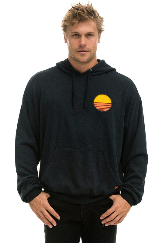Aviator Nation SUNSET PATCH PULLOVER RELAXED HOODIE - CHARCOAL