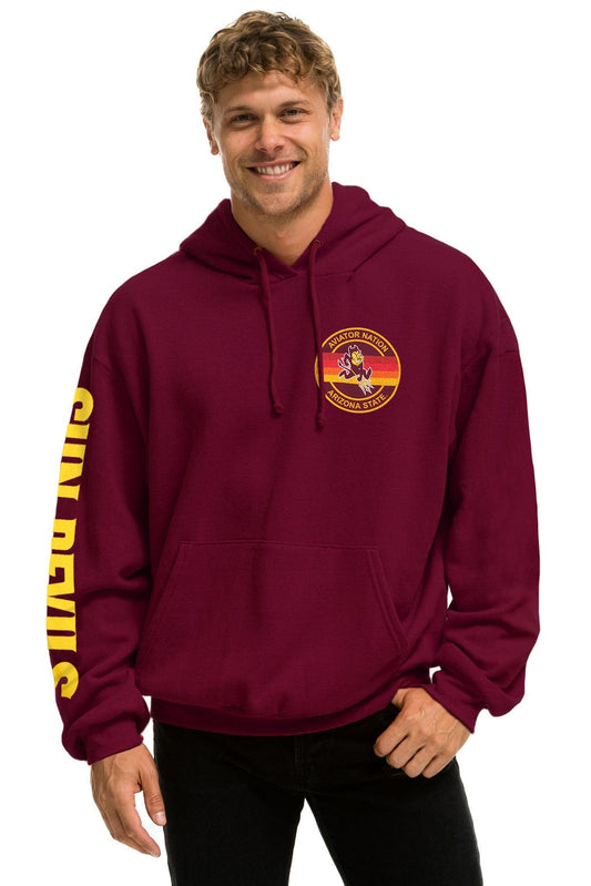 Aviator Nation ASU FORK PULLOVER HOODIE RELAXED - MAROON