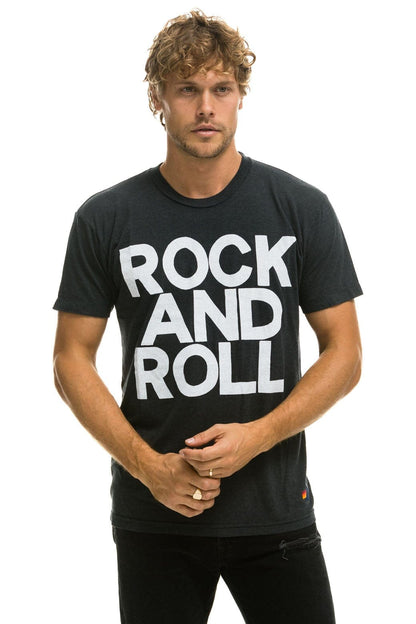 Aviator Nation ROCK AND ROLL TEE - CHARCOAL