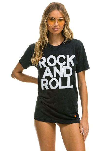 Aviator Nation ROCK AND ROLL TEE - CHARCOAL