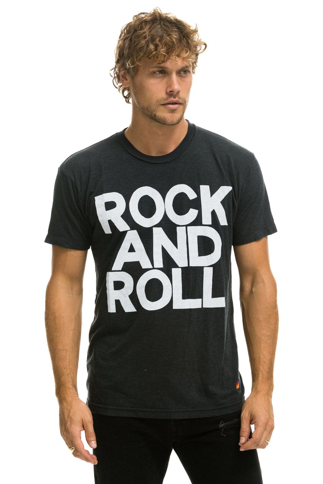 Aviator Nation ROCK AND ROLL TEE - CHARCOAL