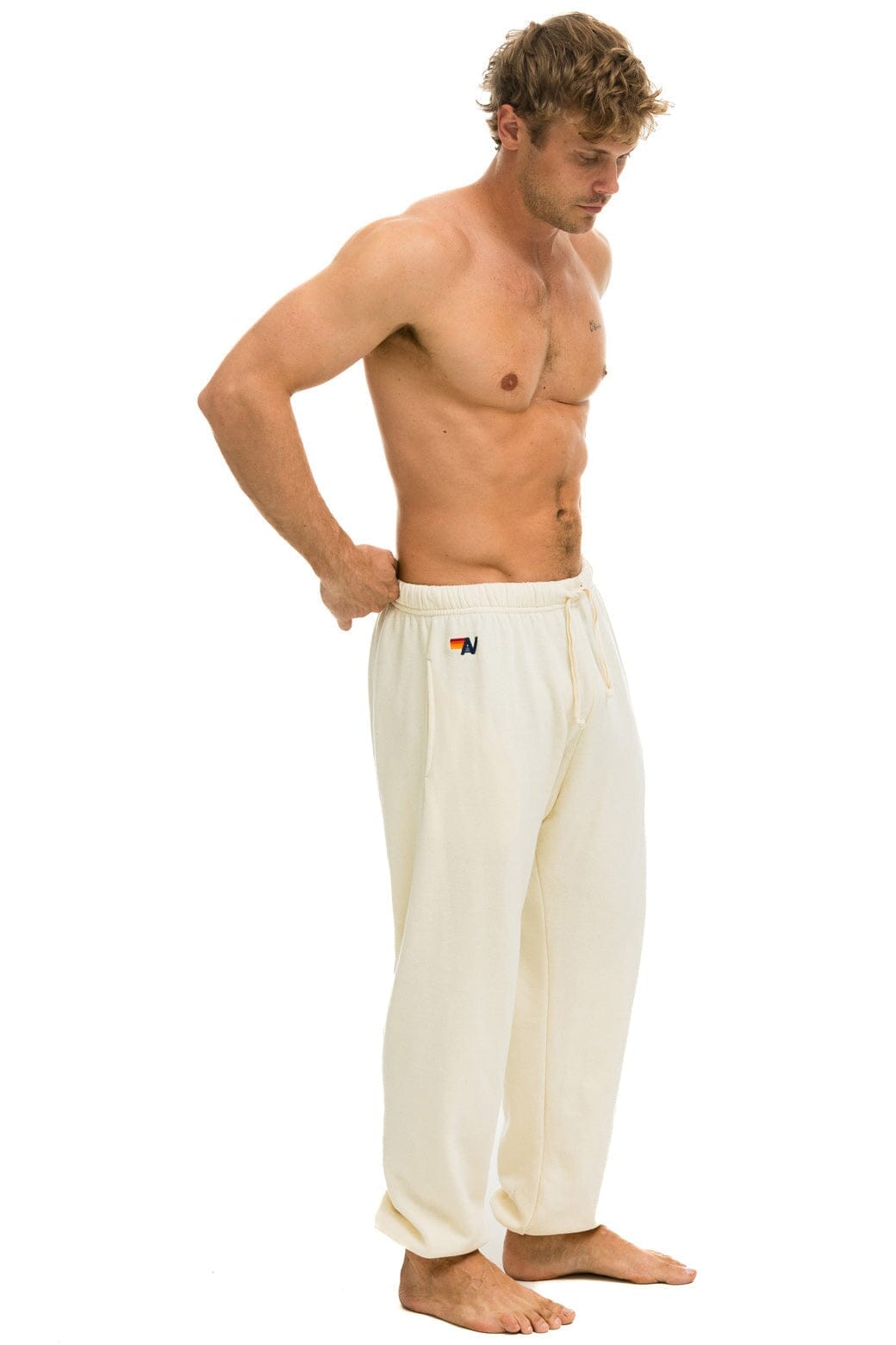Aviator Nation 5 STRIPE SWEATPANTS - VINTAGE WHITE