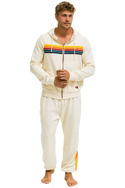 Aviator Nation 5 STRIPE SWEATPANTS - VINTAGE WHITE