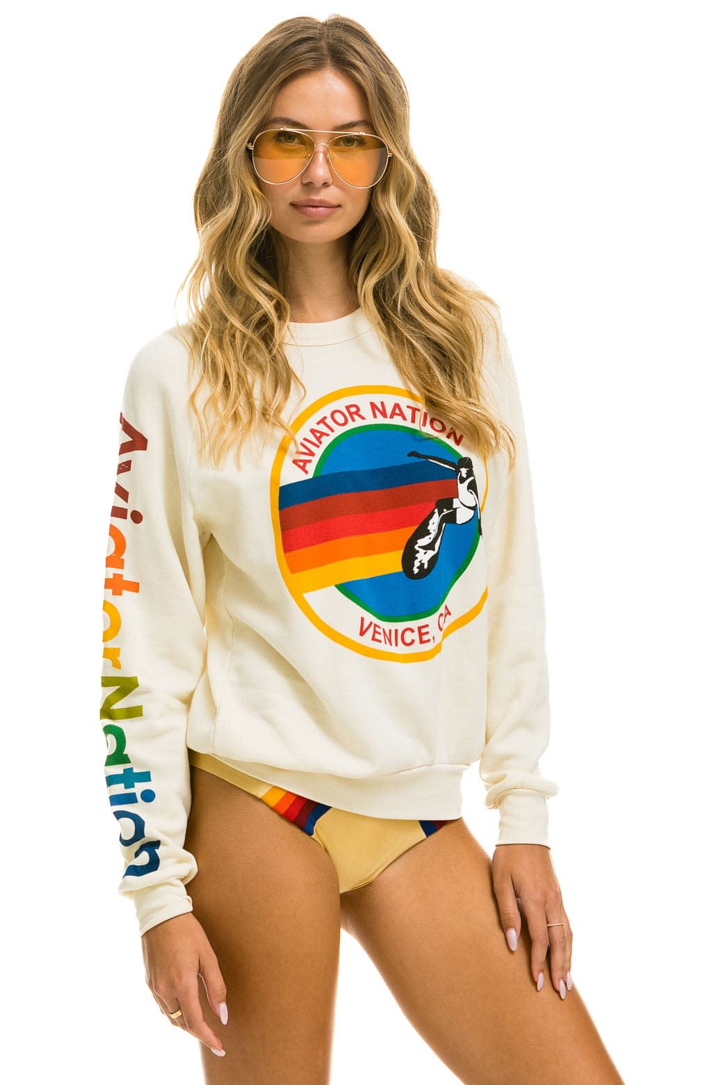 Aviator Nation AVIATOR NATION SWEATSHIRT - VINTAGE WHITE