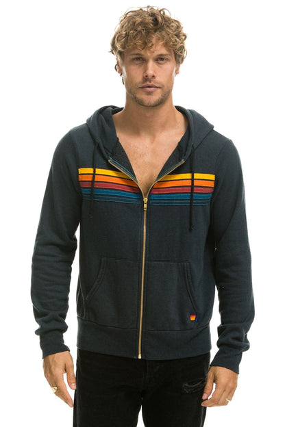 Aviator Nation 5 STRIPE HOODIE - CHARCOAL
