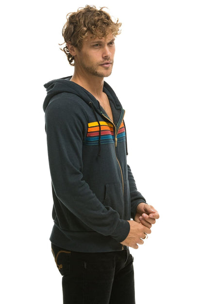 Aviator Nation 5 STRIPE HOODIE - CHARCOAL