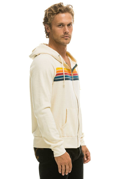 Aviator Nation 5 STRIPE HOODIE - VINTAGE WHITE