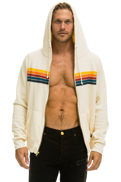 Aviator Nation 5 STRIPE HOODIE - VINTAGE WHITE