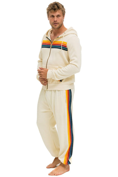 Aviator Nation 5 STRIPE HOODIE - VINTAGE WHITE