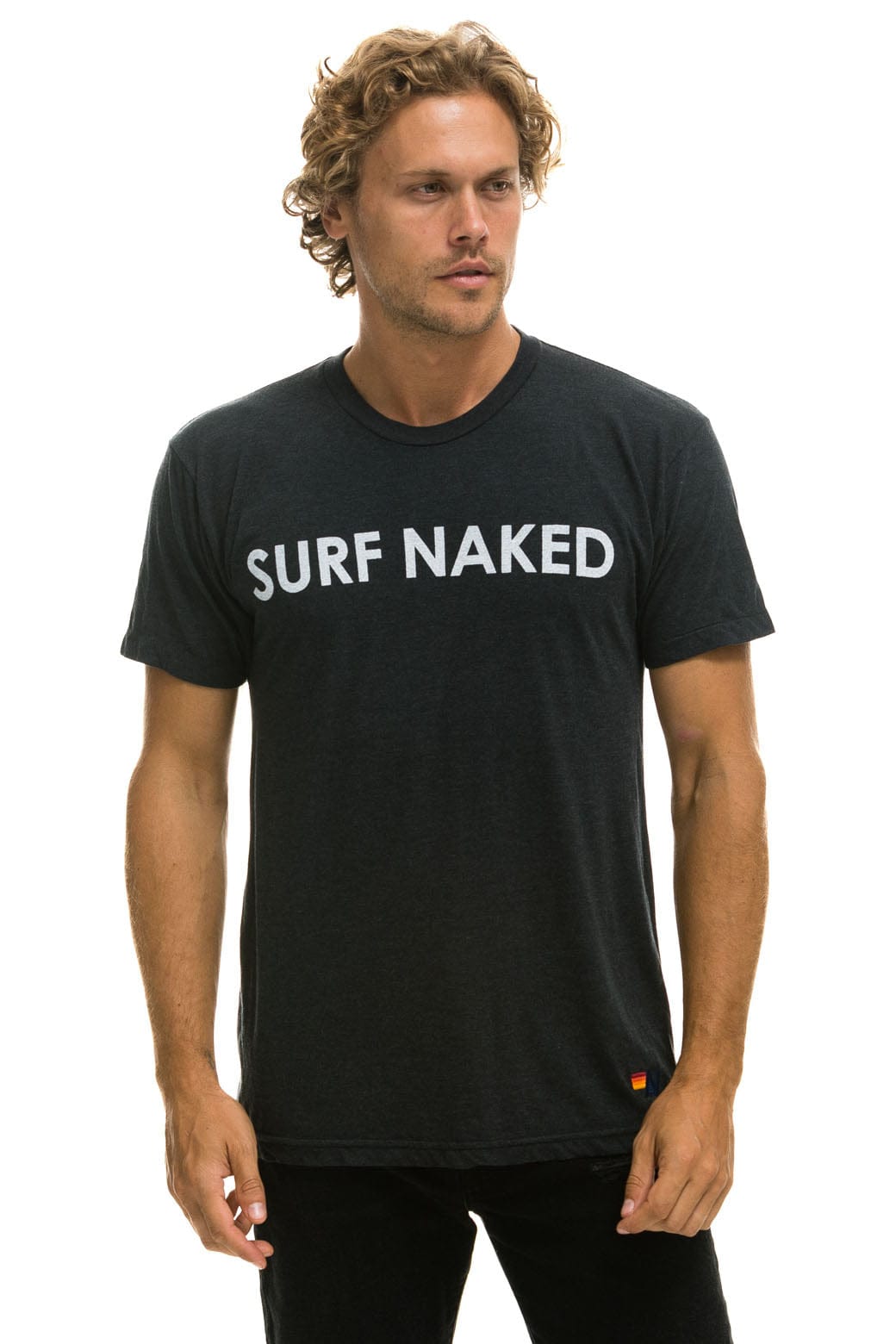 Aviator Nation SURF NAKED TEE - CHARCOAL