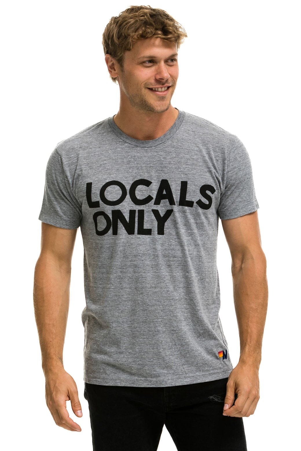 Aviator Nation LOCALS ONLY TEE - HEATHER GREY