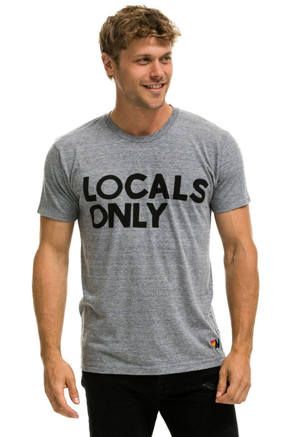 Aviator Nation LOCALS ONLY TEE - HEATHER GREY