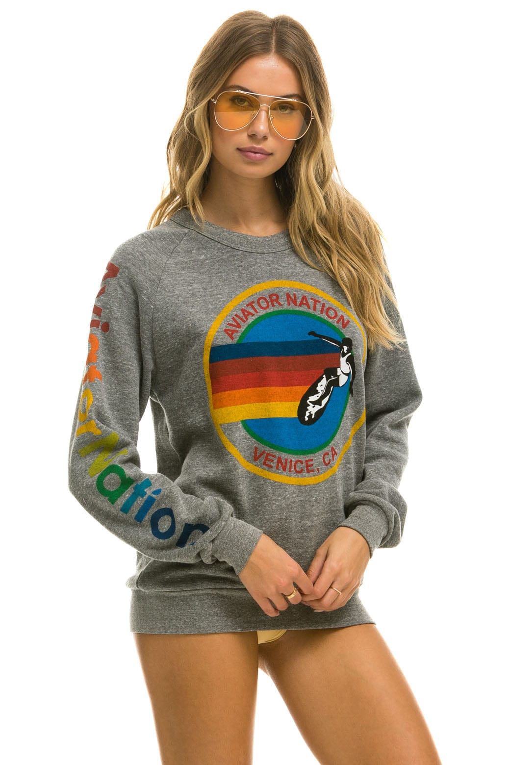 Aviator Nation AVIATOR NATION SWEATSHIRT - HEATHER GREY