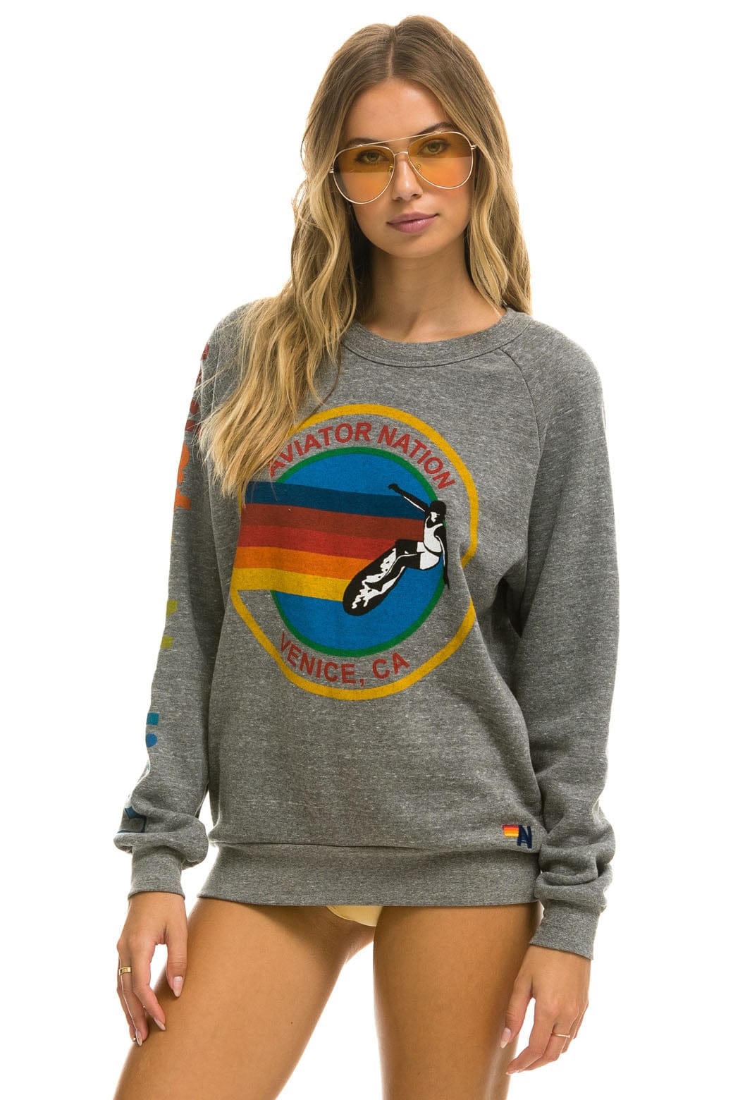 Aviator Nation AVIATOR NATION SWEATSHIRT - HEATHER GREY
