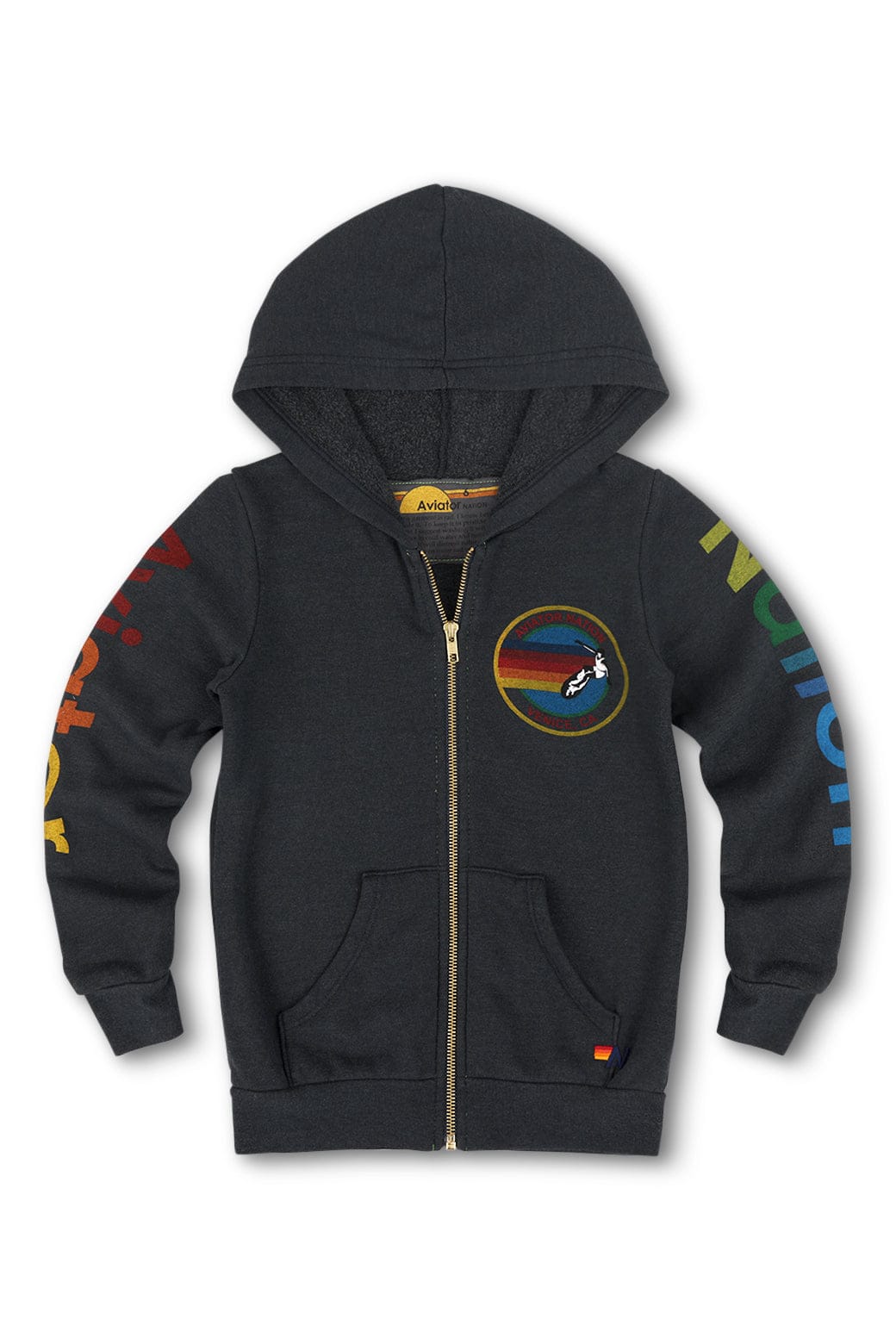 Aviator Nation KID'S AVIATOR NATION ZIP HOODIE - CHARCOAL