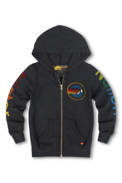 Aviator Nation KID'S AVIATOR NATION ZIP HOODIE - CHARCOAL