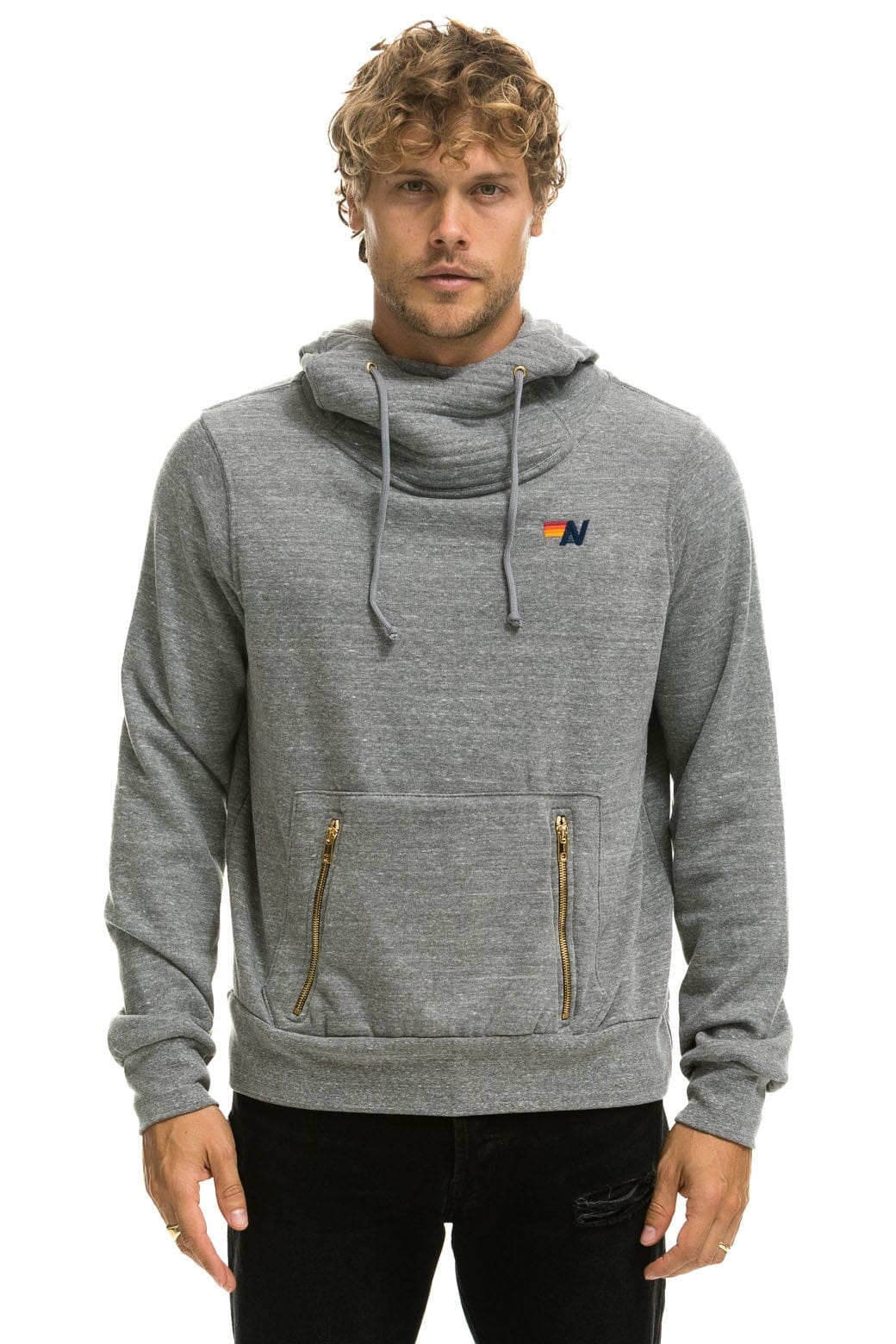 Aviator Nation NINJA PULLOVER HOODIE - HEATHER GREY