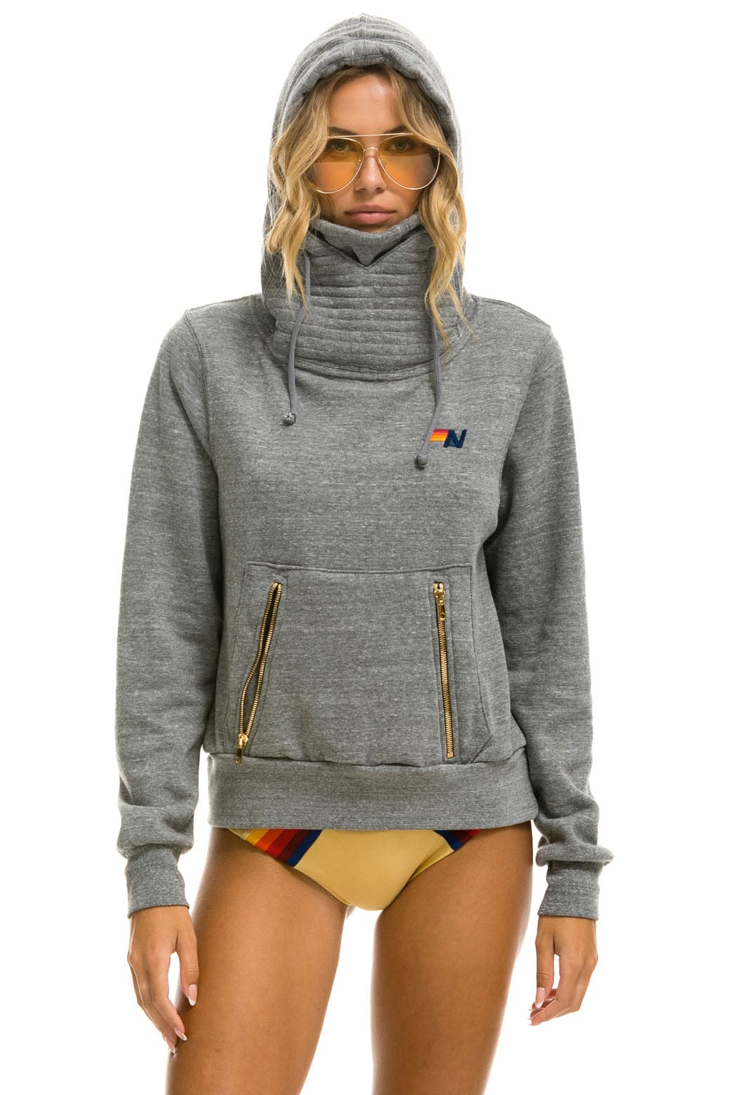 Aviator Nation NINJA PULLOVER HOODIE - HEATHER GREY