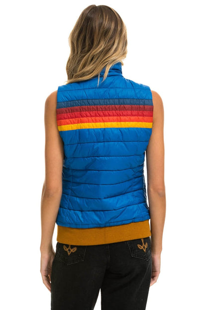 Aviator Nation WOMEN'S 5 STRIPE VEST - SNORKEL BLUE
