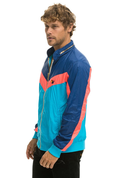 Aviator Nation MEN'S WINDBREAKER JACKET- NEON BLUE