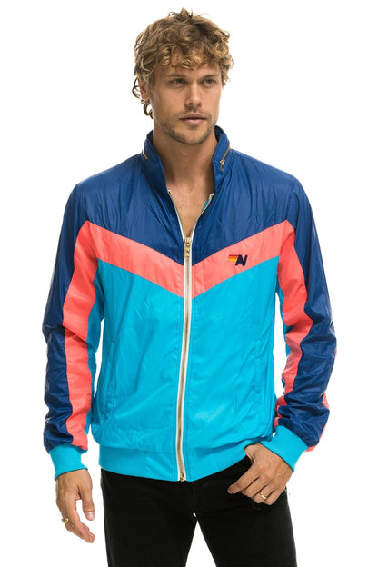 Aviator Nation MEN'S WINDBREAKER JACKET- NEON BLUE