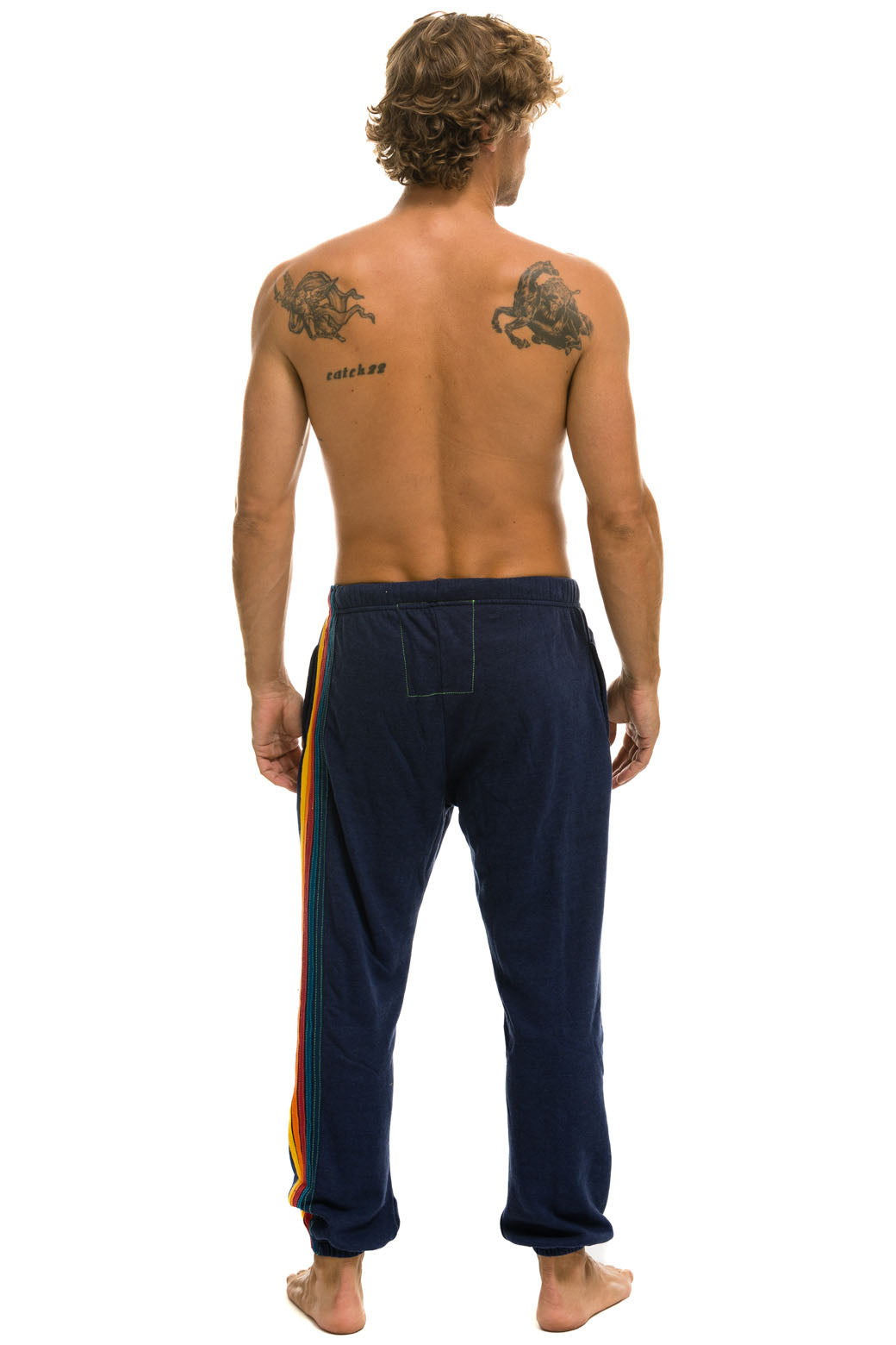 Aviator Nation 5 STRIPE SWEATPANTS - NAVY