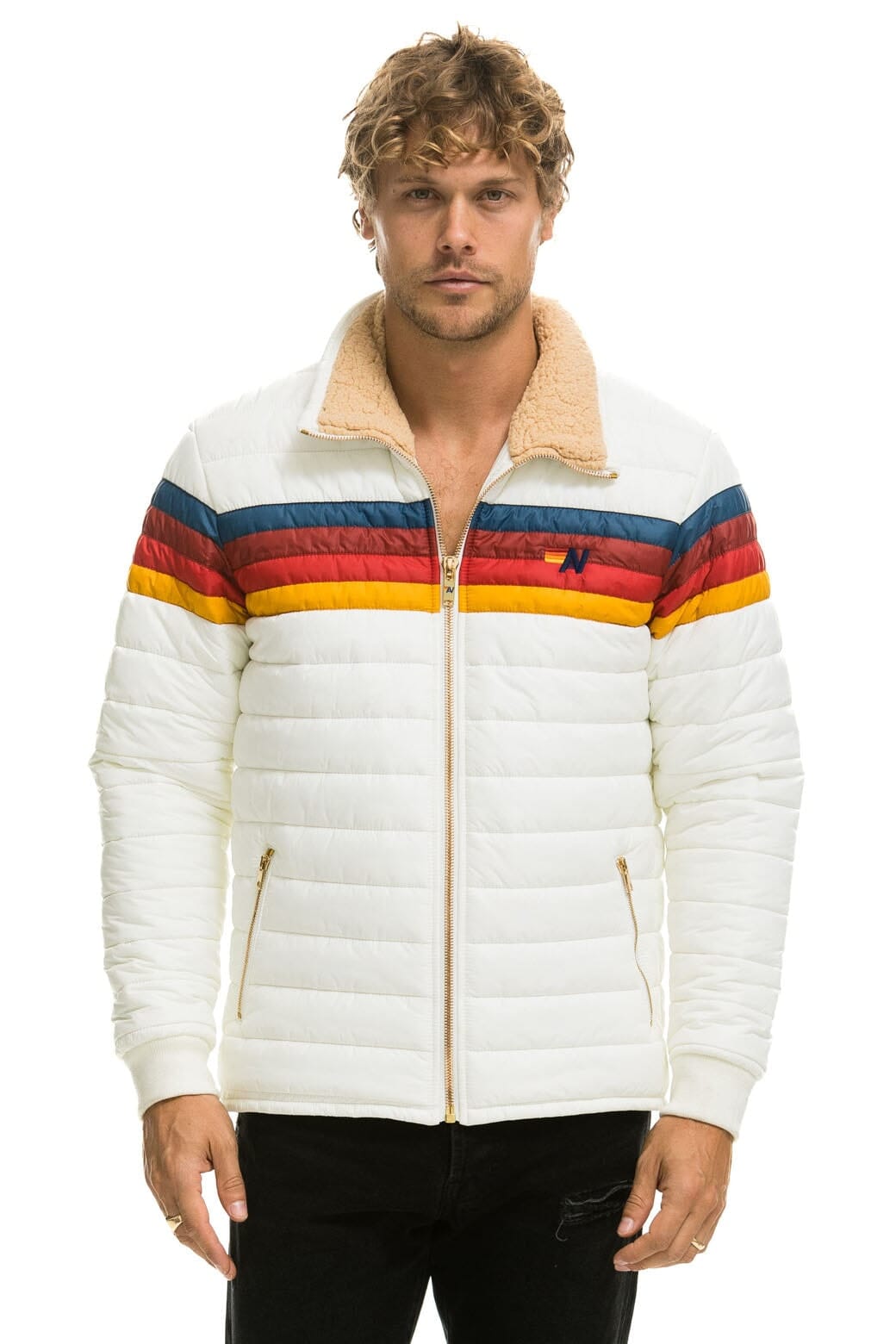 Aviator Nation 4 STRIPE JACKET -  WHITE