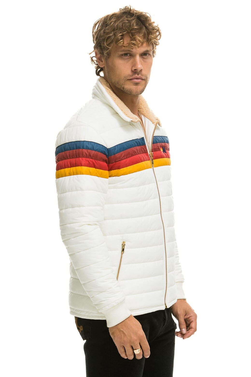 Aviator Nation 4 STRIPE JACKET -  WHITE