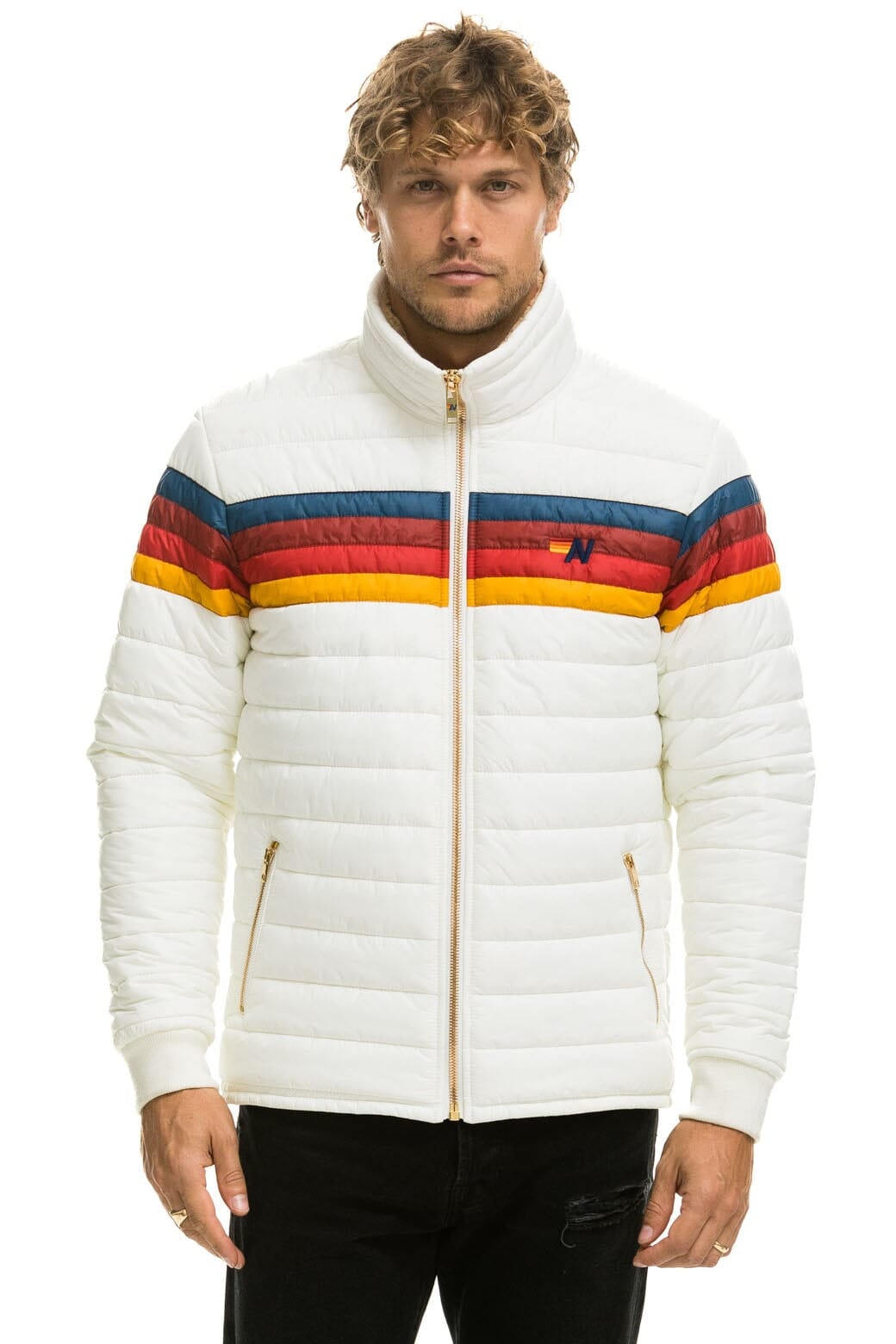 Aviator Nation 4 STRIPE JACKET -  WHITE