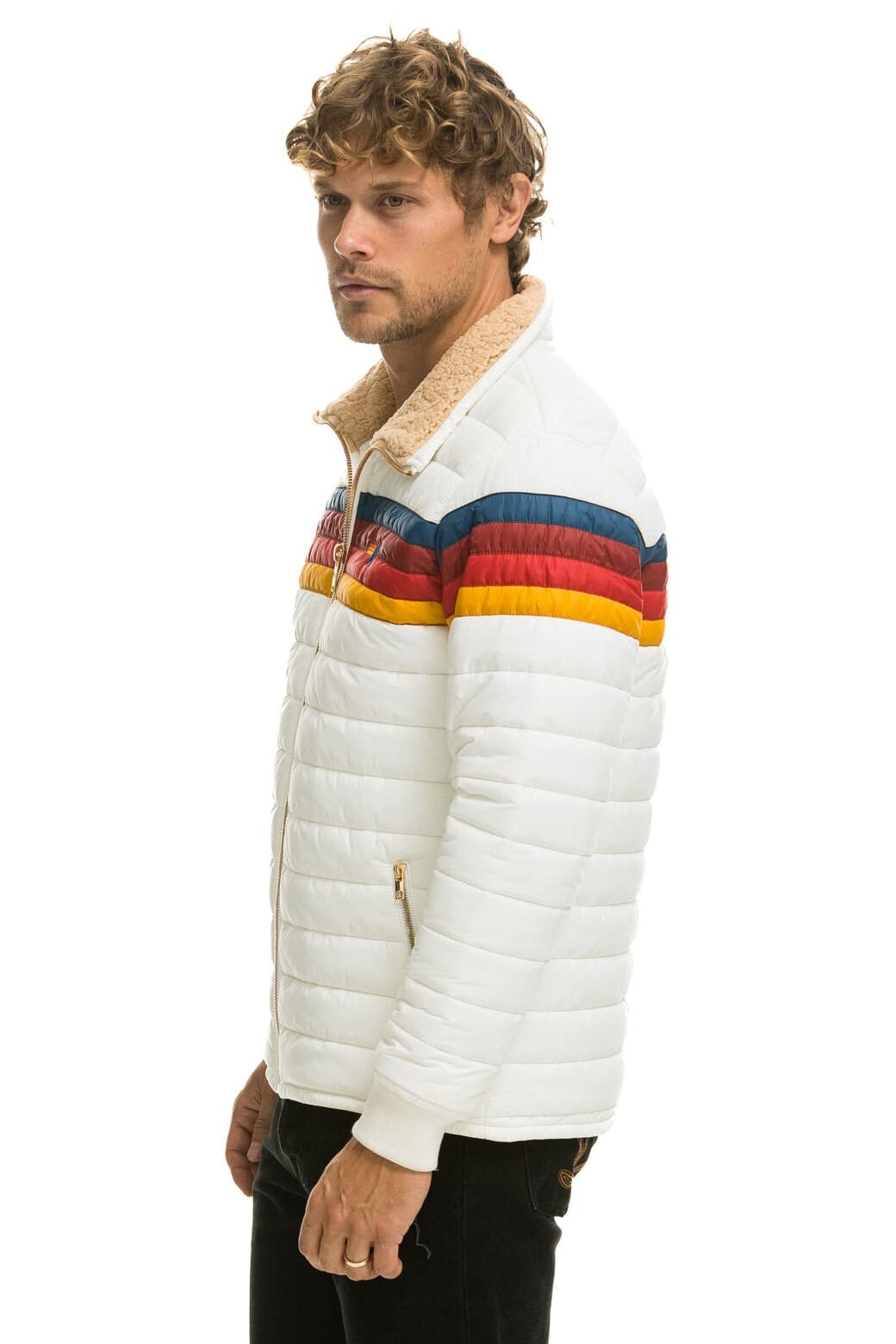 Aviator Nation 4 STRIPE JACKET -  WHITE