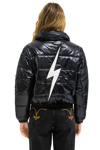 Aviator Nation BOLT LUXE APRES PUFFER JACKET - GLOSSY BLACK