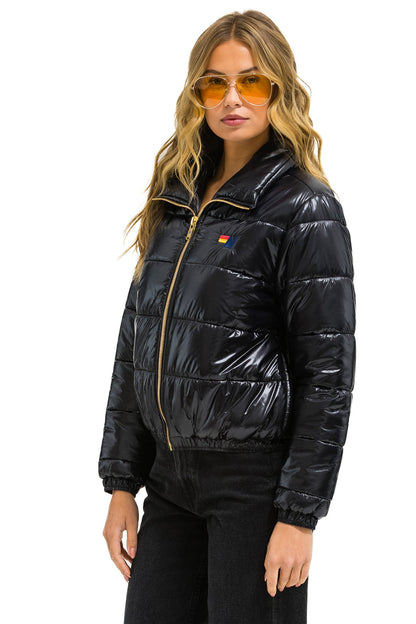 Aviator Nation BOLT LUXE APRES PUFFER JACKET - GLOSSY BLACK