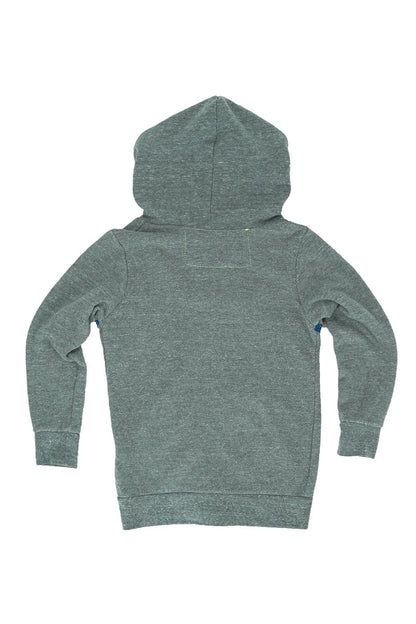 Aviator Nation KID'S 5 STRIPE HOODIE - HEATHER GREY // BLUE STRIPES