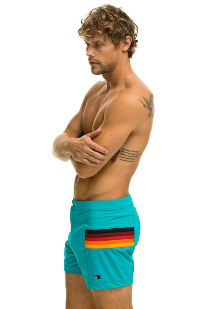 Aviator Nation MEN'S HORIZONTAL 5 STRIPE FLEX SHORTS - JADE