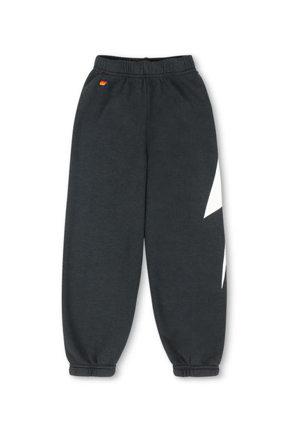 Aviator Nation KIDS BOLT PRINT SWEATPANTS - CHARCOAL // WHITE