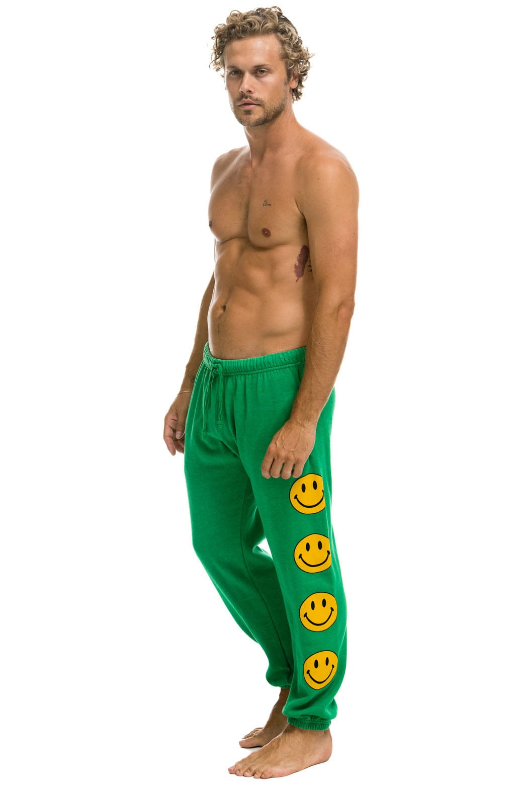 Aviator Nation SMILEY 2 MENS SWEATPANTS - KELLY GREEN