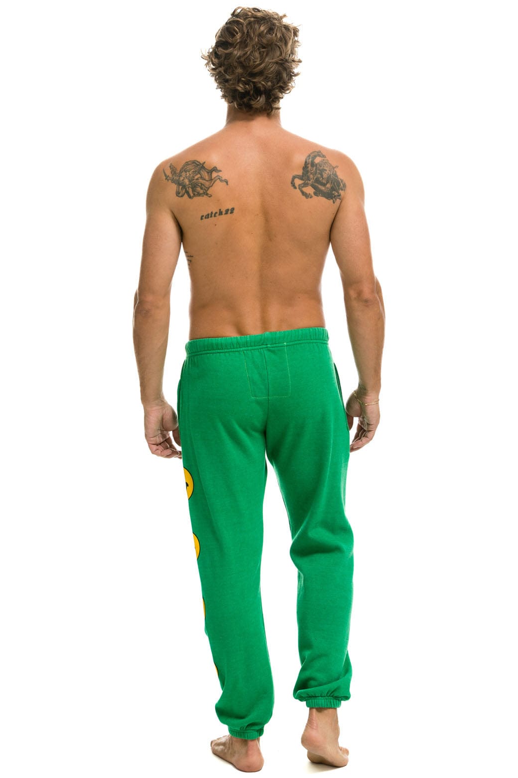 Aviator Nation SMILEY 2 MENS SWEATPANTS - KELLY GREEN