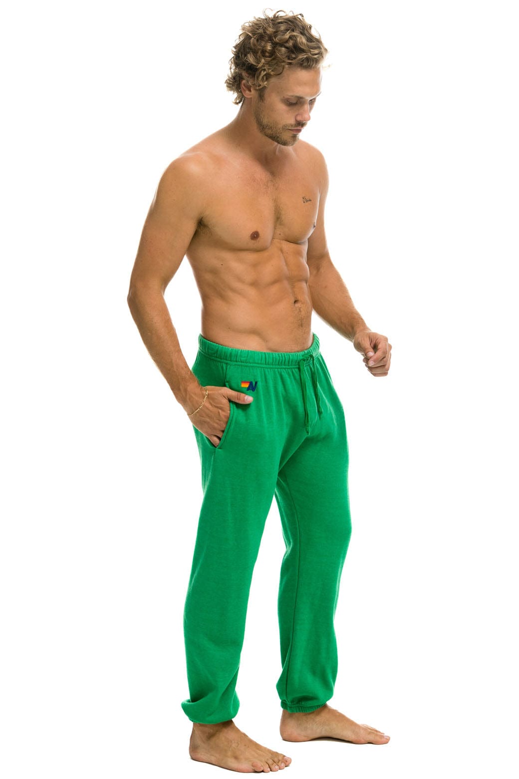 Aviator Nation SMILEY 2 MENS SWEATPANTS - KELLY GREEN