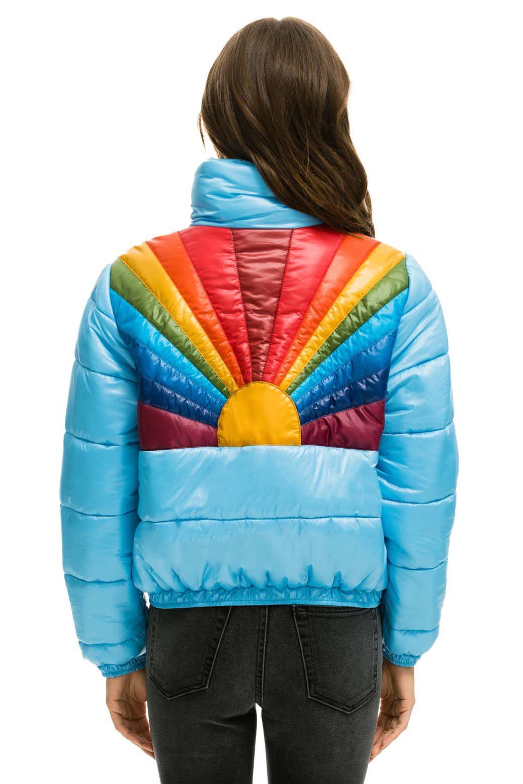 Aviator Nation SUNBURST APRES PUFFER JACKET - GLOSSY SKY
