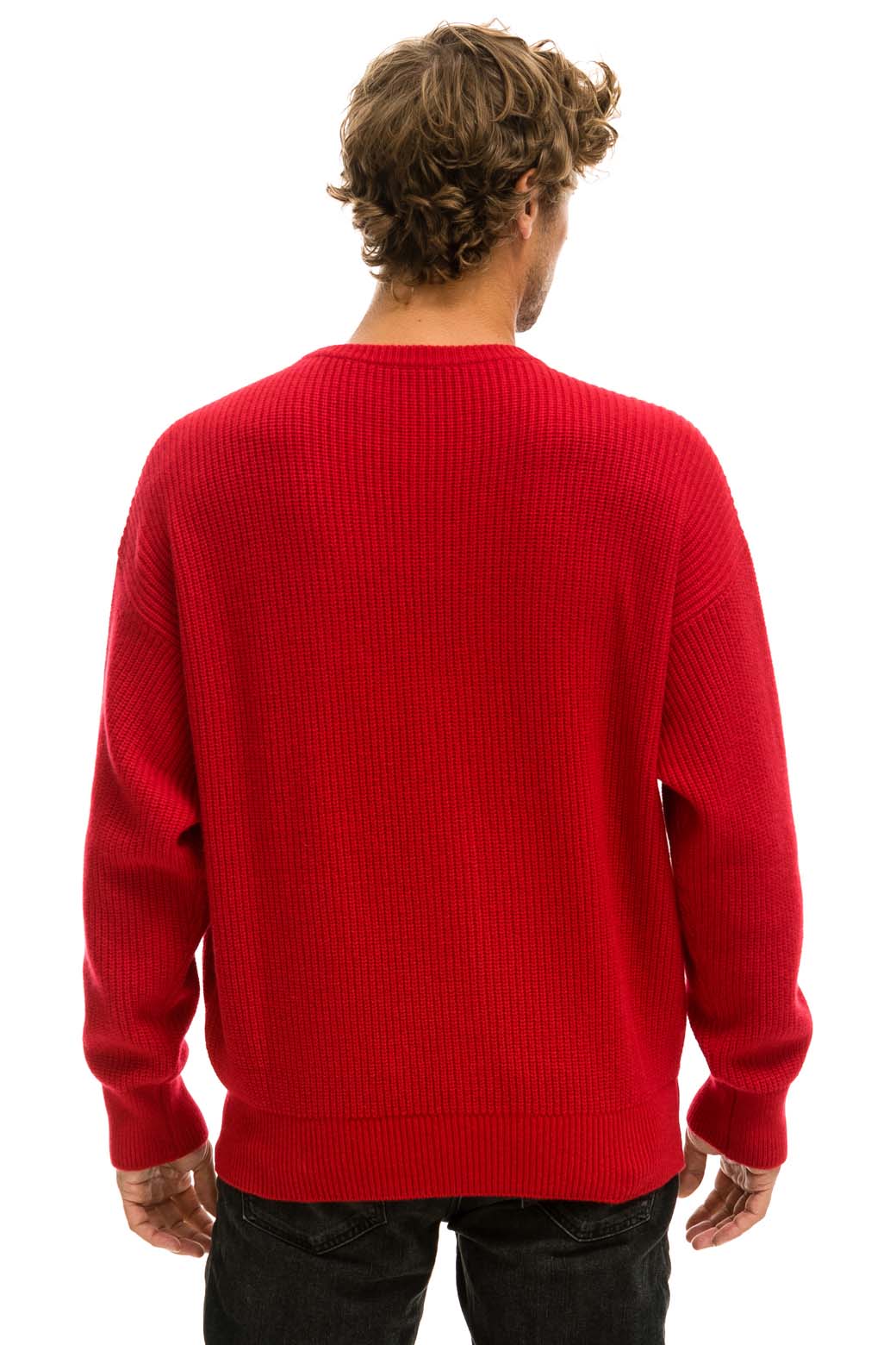 Aviator Nation VINTAGE CABIN UNISEX CASHMERE SWEATER - CHERRY