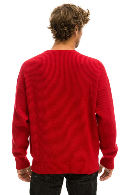Aviator Nation VINTAGE CABIN UNISEX CASHMERE SWEATER - CHERRY