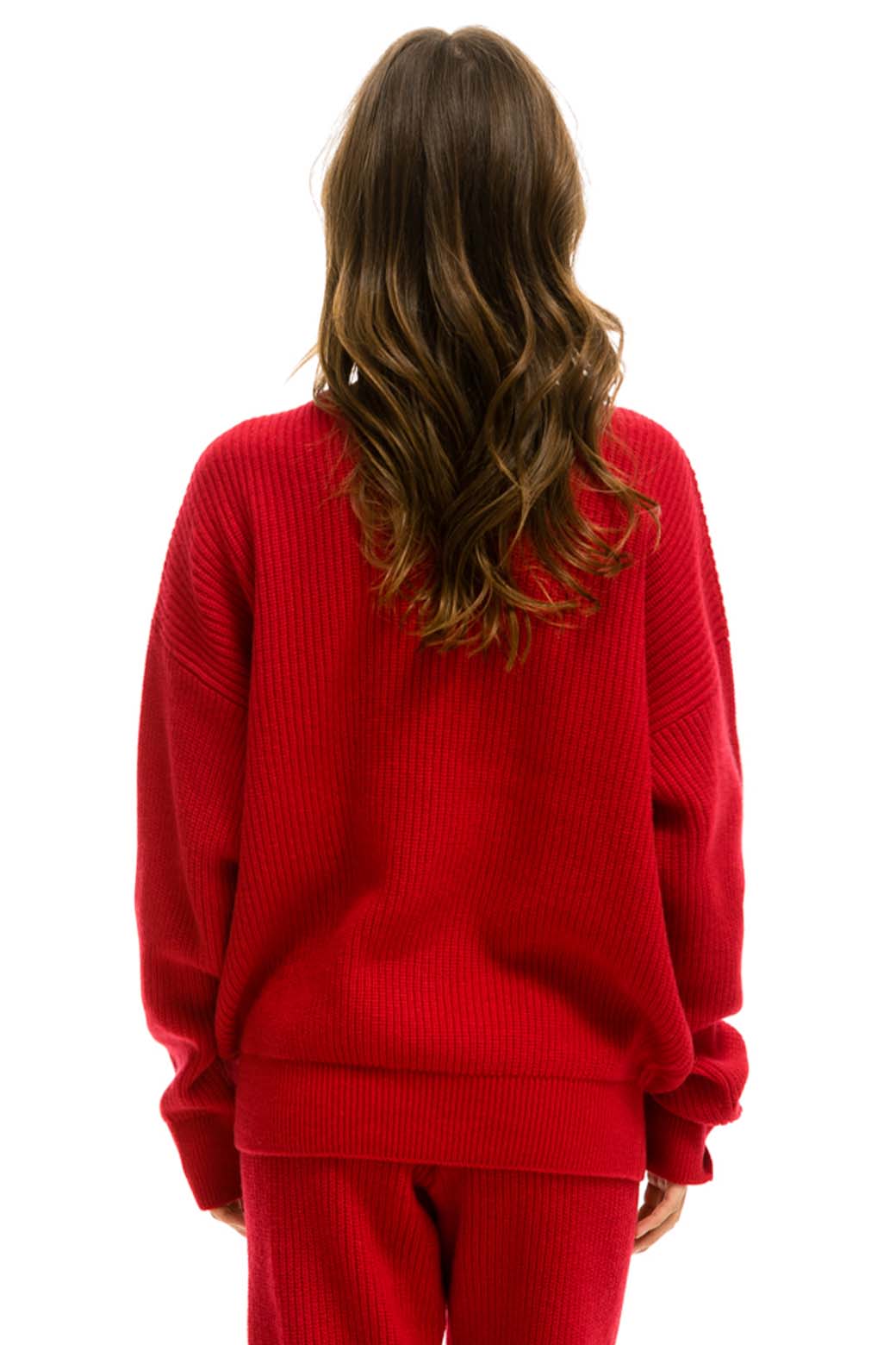 Aviator Nation VINTAGE CABIN UNISEX CASHMERE SWEATER - CHERRY