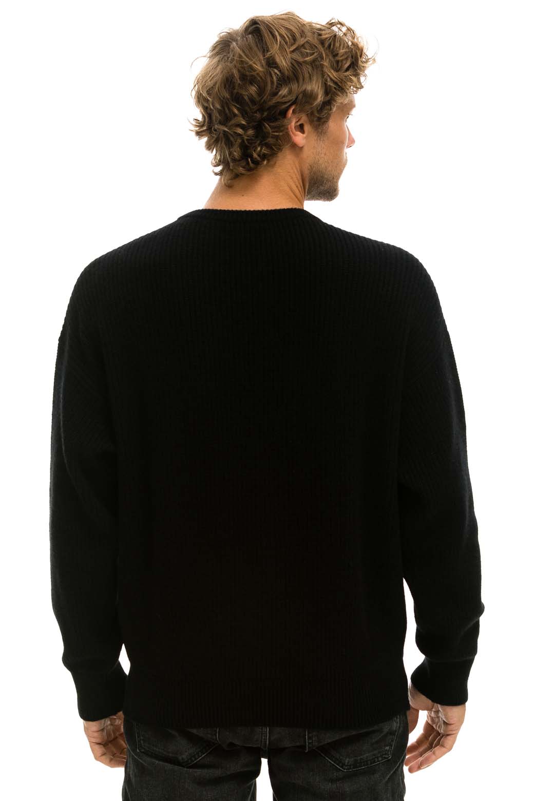 Aviator Nation VINTAGE CABIN UNISEX CASHMERE SWEATER - BLACK