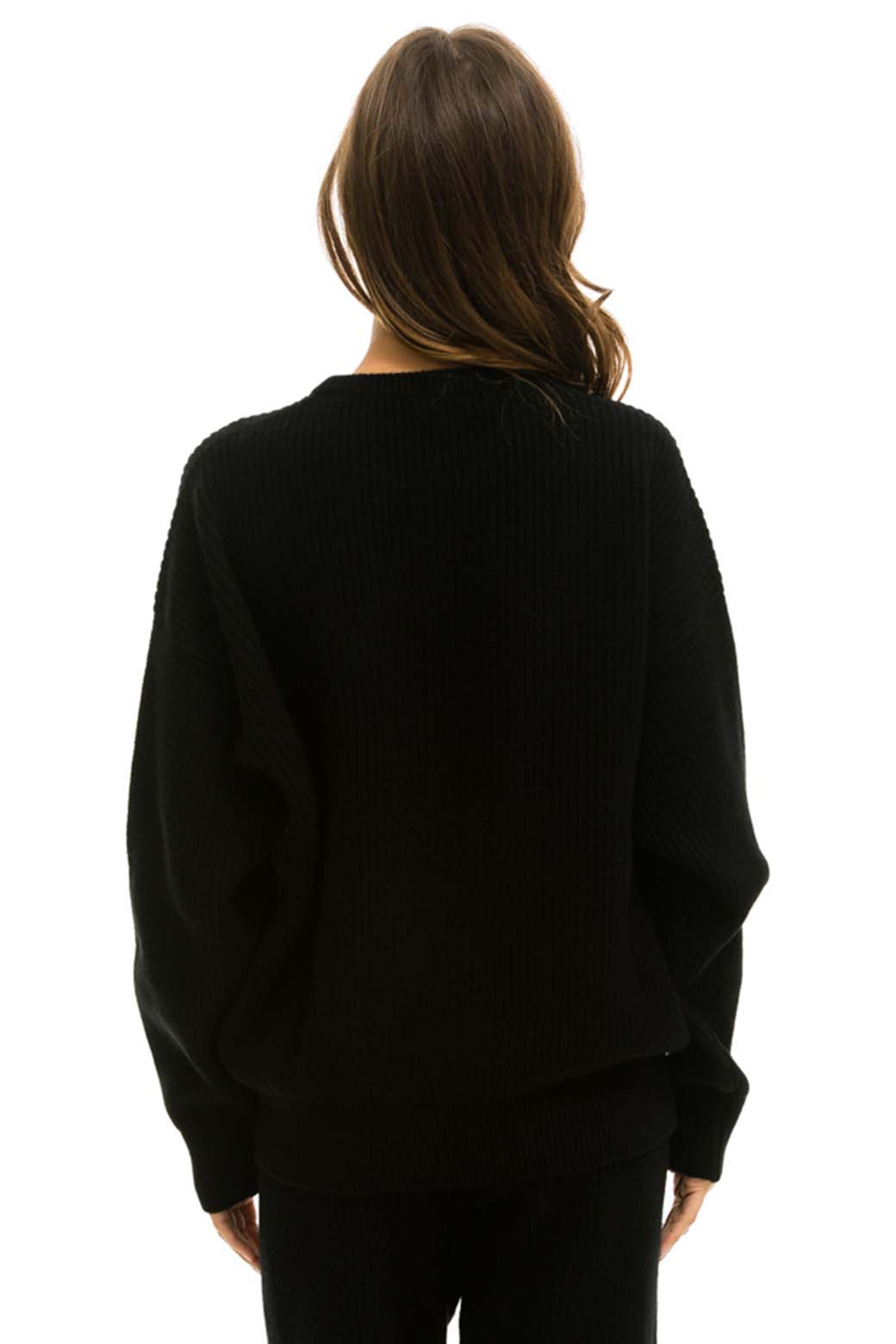 Aviator Nation VINTAGE CABIN UNISEX CASHMERE SWEATER - BLACK