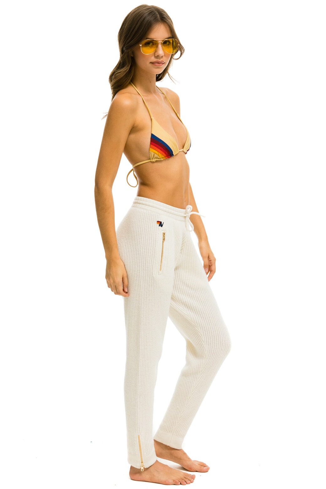 Aviator Nation VINTAGE CABIN CASHMERE SWEATER PANT	- VINTAGE WHITE