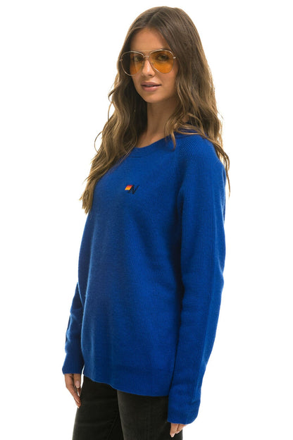 Aviator Nation VINTAGE CABIN 2 UNISEX CASHMERE SWEATER - LAPIS
